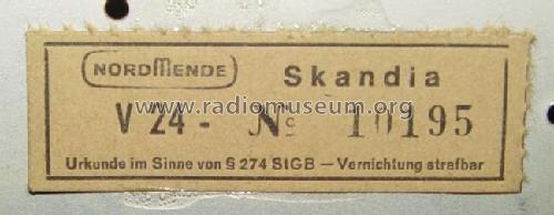 Skandia V24 Ch= 4/613; Nordmende, (ID = 1061935) Radio