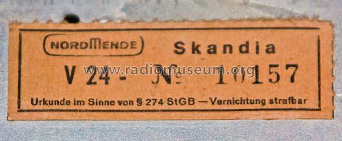Skandia V24 Ch= 4/613; Nordmende, (ID = 1578982) Radio