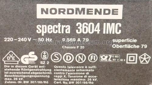 Spectra 3604 IMC 9.569 A 62 - superficie Oberfläche 62; Nordmende, (ID = 2350994) Television