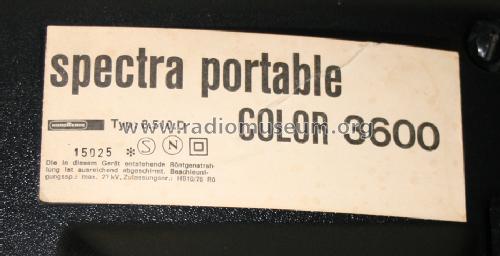 Spectra Portable Color 3600 F6/90; Nordmende, (ID = 1269545) Televisore