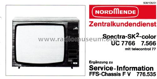 Spectra-SK2-Color UC 7766 7.566 Ch= F V 776.535; Nordmende, (ID = 1656340) Television