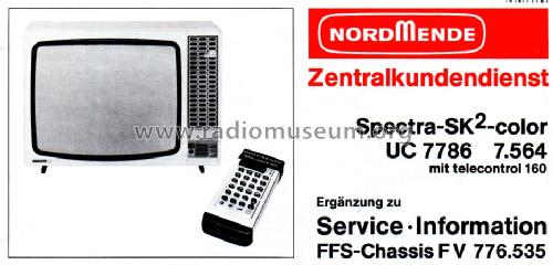 Spectra-SK 2- Color UC 7786 7.564 Ch= F V 776.535; Nordmende, (ID = 1653175) Television