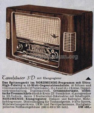 Tannhäuser 56/3D Ch= 512; Nordmende, (ID = 375174) Radio
