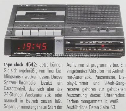 Tape Clock 4542; Nordmende, (ID = 894169) Radio