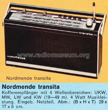 Transita 7.109A ; Nordmende, (ID = 1283174) Radio