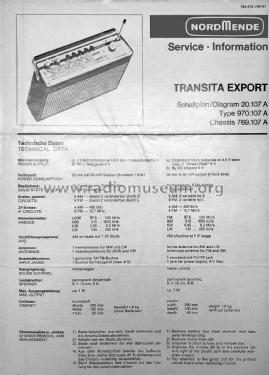 Transita Export 970.107A ; Nordmende, (ID = 2845070) Radio
