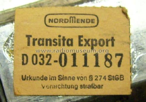 Transita-Export D032 Ch= 3/603KL; Nordmende, (ID = 1372961) Radio