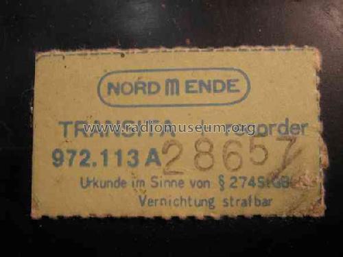 Transita + Recorder 972.113.A; Nordmende, (ID = 579420) Radio