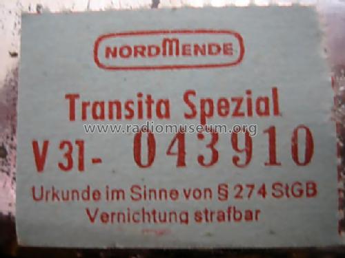Transita-Spezial V31 Ch= 4/603-49m; Nordmende, (ID = 1012914) Radio