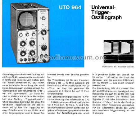 Universal-Trigger-Oszillograph UTO964; Nordmende, (ID = 2518700) Equipment