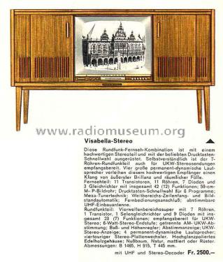 Visabella-Stereo Ch= Uni 15 + Radio-Ch= 6/630; Nordmende, (ID = 683774) TV Radio