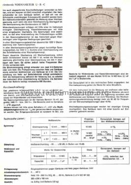 Electronic Normameter U-R-C; NORMA Messtechnik (ID = 764782) Equipment