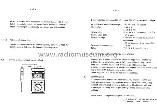 Multimeter D1214; NORMA Messtechnik (ID = 2671308) Ausrüstung