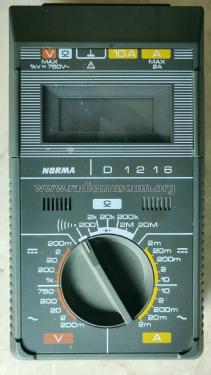 Digital Multimeter D1216; NORMA Messtechnik (ID = 2670412) Equipment