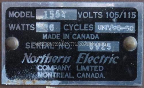 1554 ; Northern Electric Co (ID = 2336216) Radio