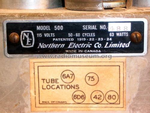 500 ; Northern Electric Co (ID = 800368) Radio