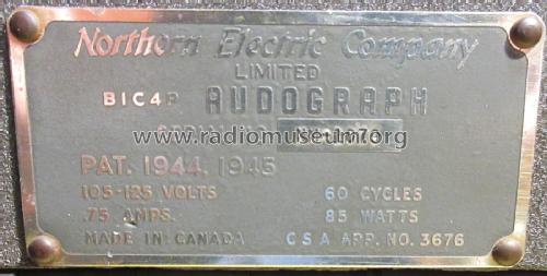 Audograph B1C4P; Northern Electric Co (ID = 2962899) Reg-Riprod