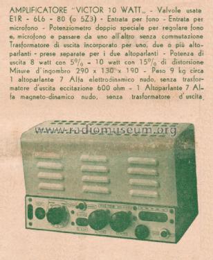 Amplificatore 'Victor 10 Watt' ; Nova Radio Novaradio (ID = 2520201) Ampl/Mixer