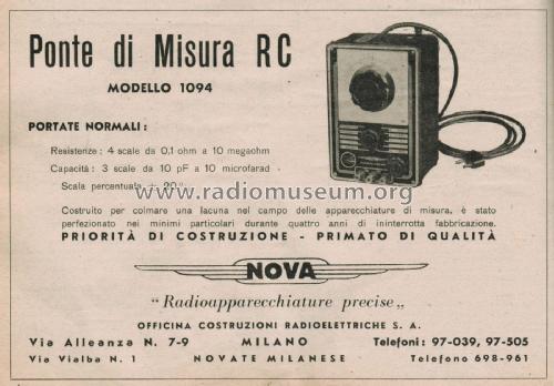 Ponte di Misura RC 1094; Nova Radio Novaradio (ID = 2536093) Equipment