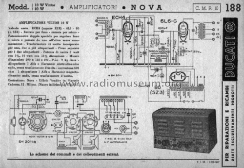 Amplificatore 'Victor 10 Watt' ; Nova Radio Novaradio (ID = 3002205) Ampl/Mixer