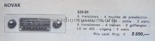 531-01; Novak also Pontiac; (ID = 2965569) Car Radio