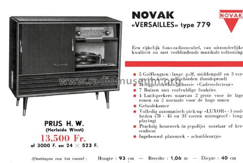 Radio-Phono Versailles 779; Novak also Pontiac; (ID = 1903271) Radio