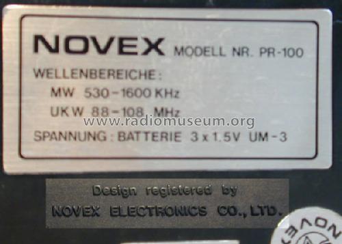 PR-100; Novex Electronics Co (ID = 779081) Radio