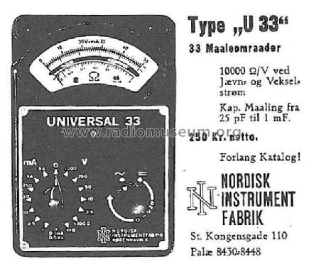 Universal Ω/V U33; Nordisk Instrument (ID = 1398917) Equipment