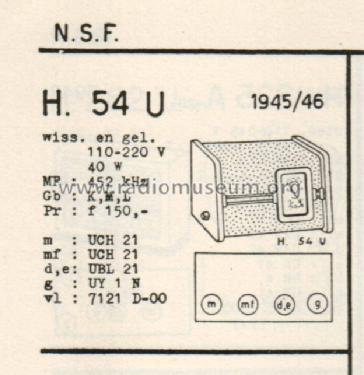 H54U-05; NSF Nederlandsche (ID = 133209) Radio
