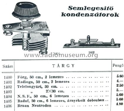 Drehkondensator Mikro-Drehkondensator 30cm; NSF, Nürnberger (ID = 1275321) Bauteil