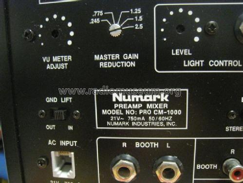 Professional Club Mixer Pro CM-1000R; Numark Industries, (ID = 1804662) Ampl/Mixer