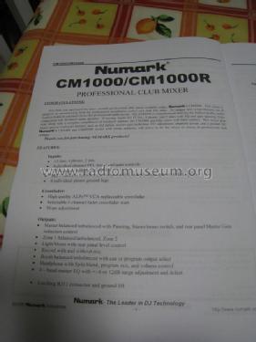 Professional Club Mixer Pro CM-1000R; Numark Industries, (ID = 1804664) Verst/Mix