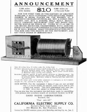 Navy Standard Receiving Transformer ; Oard Radio (ID = 1835125) mod-pre26