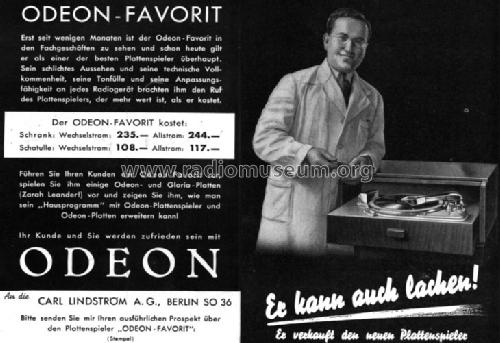 Favorit 107W; Odeon Marke, (ID = 1524353) R-Player