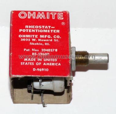 Rheostat - Potentiometer No. 0145 Series A; Ohmite Manufacturing (ID = 2224259) Radio part