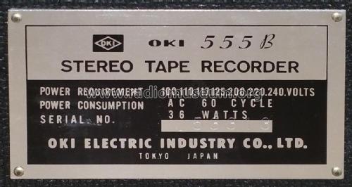 Stereo Tape Recorder 555B; OKI Electric (ID = 2084934) R-Player