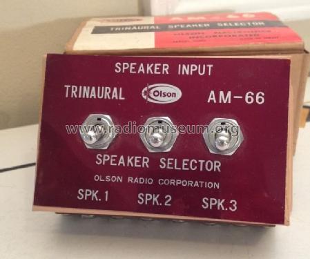 Trinaural Speaker Selector AM-66; Olson Radio (ID = 1657249) Altri tipi