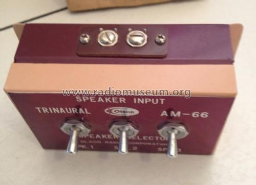 Trinaural Speaker Selector AM-66; Olson Radio (ID = 1657252) Misc