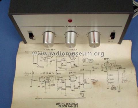 4 Watt Stereo Amplifier AM-278; Olson Radio (ID = 1232756) Ampl/Mixer