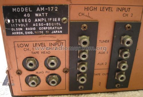 Golden Classic 40 Stereo Amplifier AM-172; Olson Radio (ID = 1978866) Ampl/Mixer