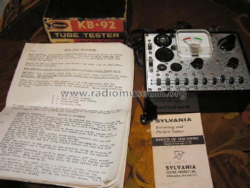 Tube Tester KB-92; Olson Radio (ID = 1458026) Equipment