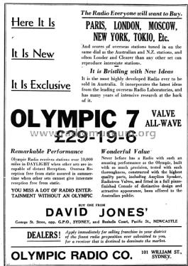 Olympic 7 AW7; Olympic Radio Ltd. (ID = 2413798) Radio