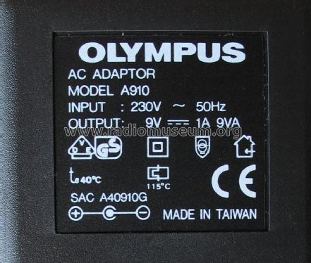 AC Adaptor A-910; Olympus Co.; Tokyo (ID = 1052056) Power-S
