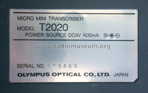 Pearlcorder Micro Mini Transcriber T2020; Olympus Co.; Tokyo (ID = 1771514) R-Player