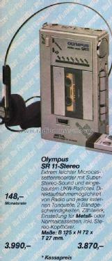 Stereo Microcassetten Spieler mit UKW-Radio SR11; Olympus Co.; Tokyo (ID = 2129159) Radio