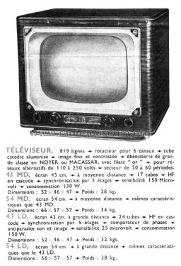 Téléviseur 54MD; Ondax; Paris (ID = 1994784) Television