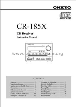 CD Receiver CR-185X; Onkyo, Osaka Denki (ID = 1523079) Radio