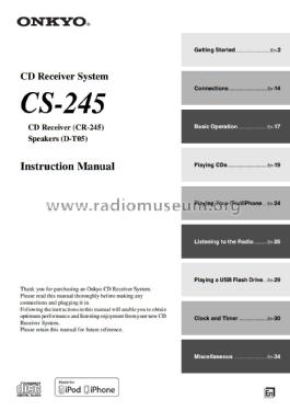 CD Receiver System CR-245; Onkyo, Osaka Denki (ID = 1523105) Radio