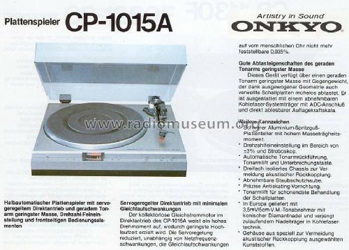 CP-1015A; Onkyo, Osaka Denki (ID = 589243) R-Player