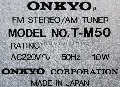FM Stereo / AM Tuner T-M50; Onkyo, Osaka Denki (ID = 1814864) Radio